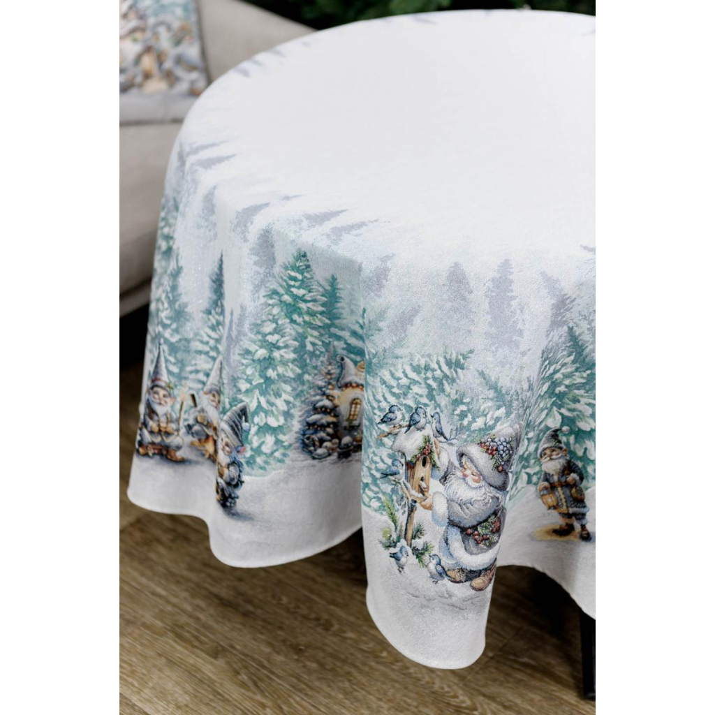 Скатертина Прованс гобеленова Казкові гноми Dх136 см (038457) - зображення 3