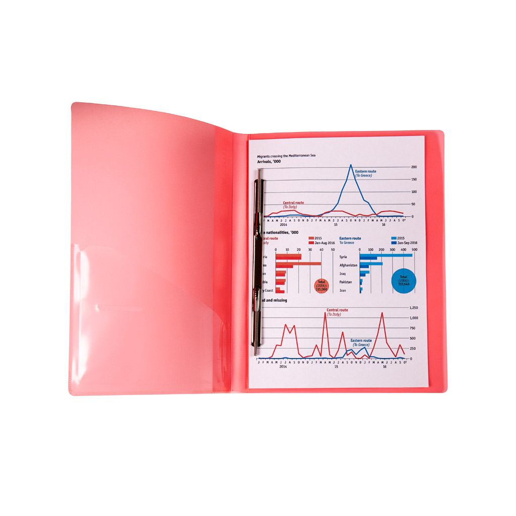 Папка-швидкозшивач Axent A4 700 мкм Прозора червона (1304-24-A) - зображення 2