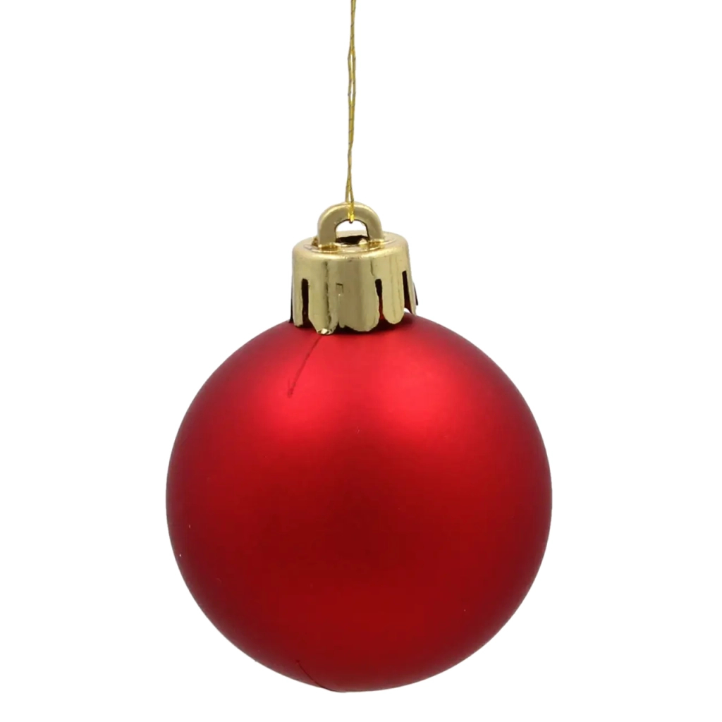 Ялинкова іграшка Chomik пластикові кульки 16шт, 4 см, червоні (5900779893856_2) - зображення 2