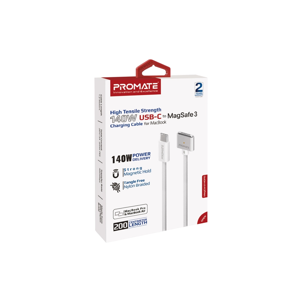 Дата кабель USB-C to MagSafe 3 magcord-140pd.white Promate (magcord-140pd.white) - зображення 2