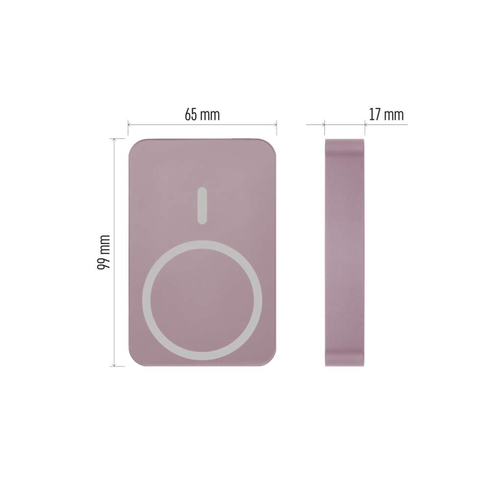 Батарея універсальна EMOS 10000mAh WI1046, 20W, Wireless, salmon (B0551S) - зображення 3