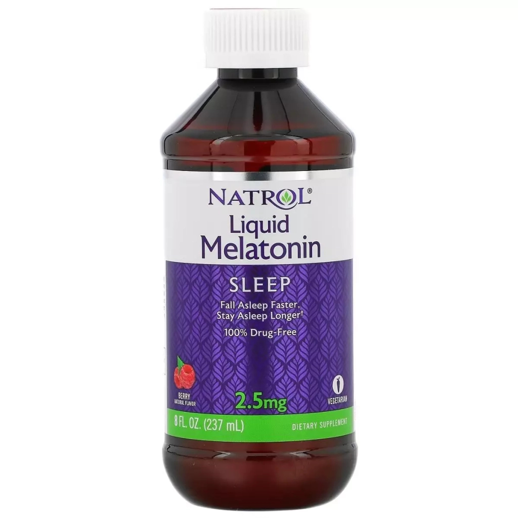 Амінокислота Natrol Мелатонін рідкий, 2,5 мг, смак ягід, Liquid Melatonin, 237 мл (NTL-07405) - зображення 1