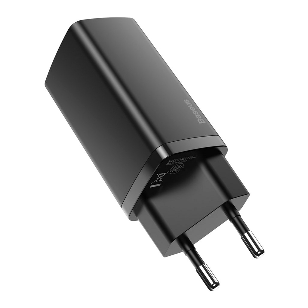 Зарядний пристрій Baseus 2xUSB 65W GaN (USB-C+USB-A) black (CCGAN2L-B01) - зображення 3
