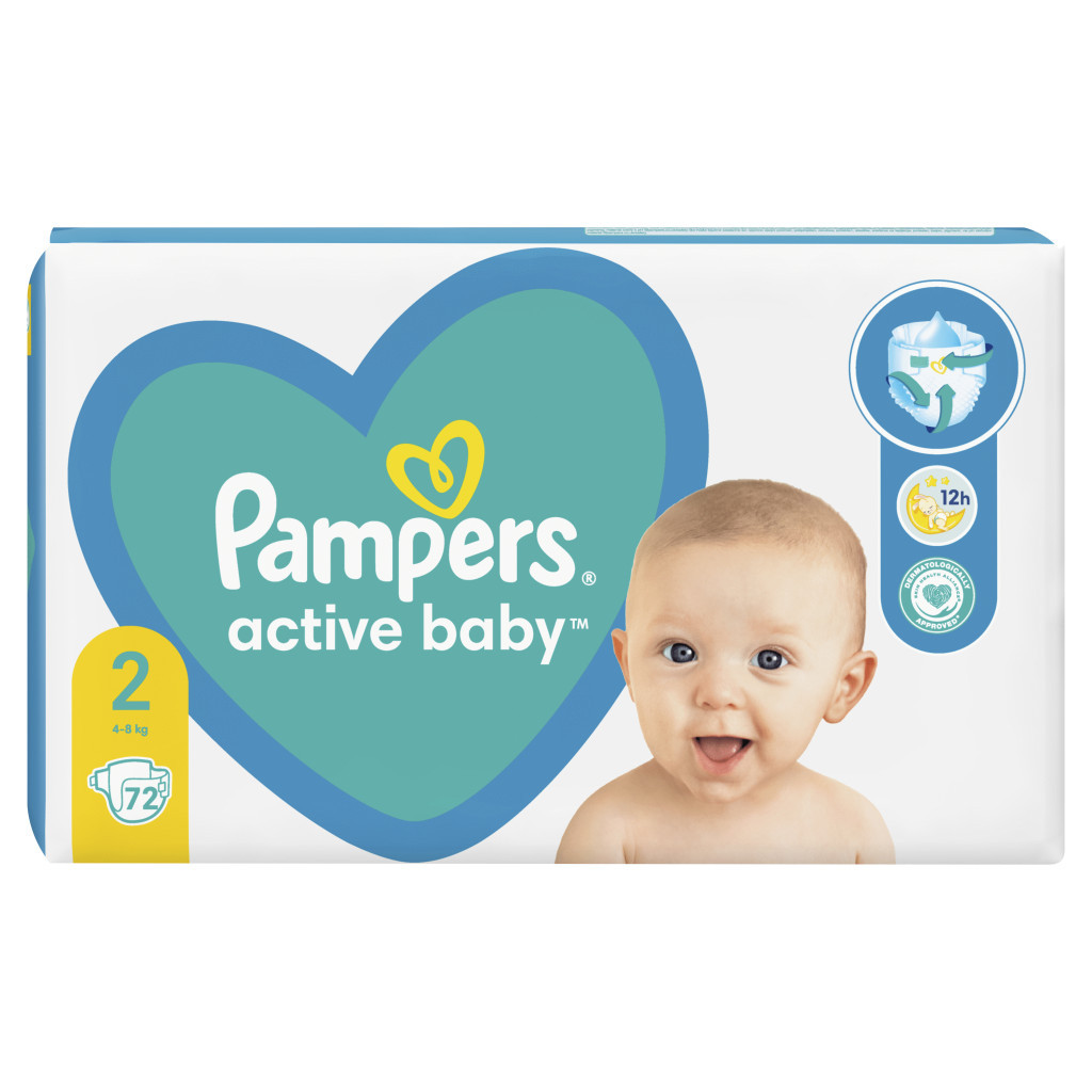Підгузки Pampers Active Baby Розмір 2 (4-8 кг), 72 шт (8006540032848) - зображення 2