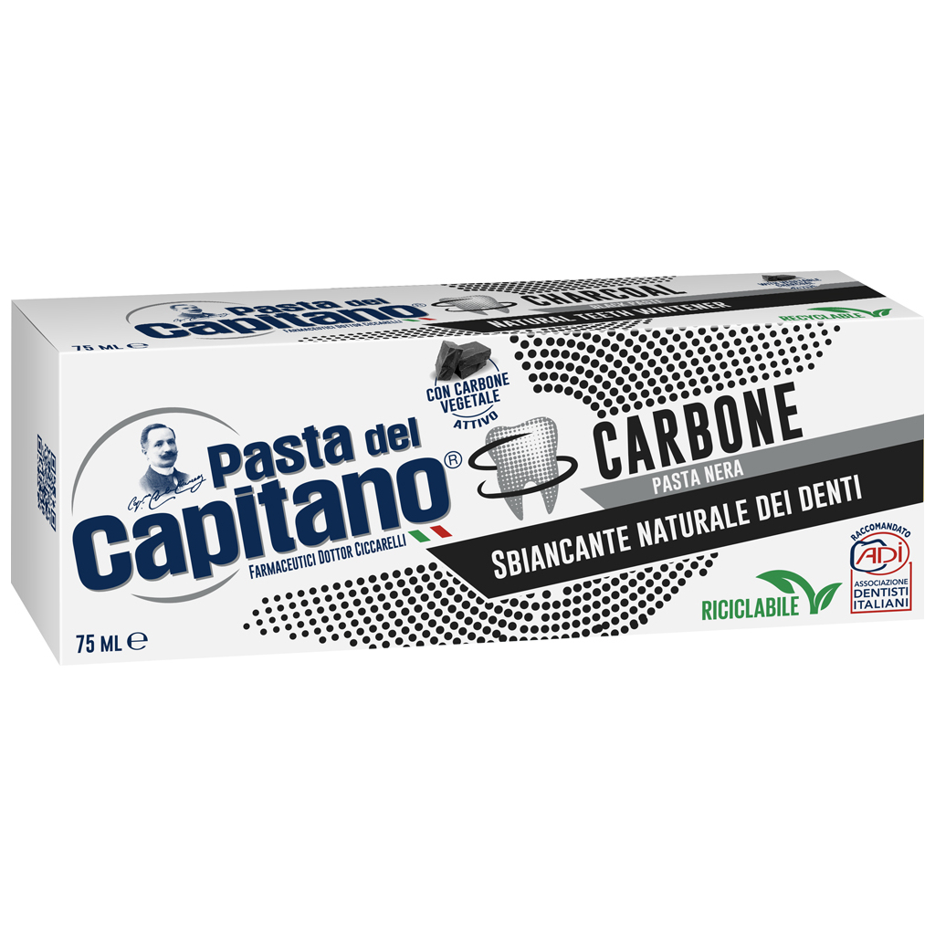 Зубна паста Pasta del Capitano Carbone з активованим вугіллям 75 мл (8002140032219) - зображення 1