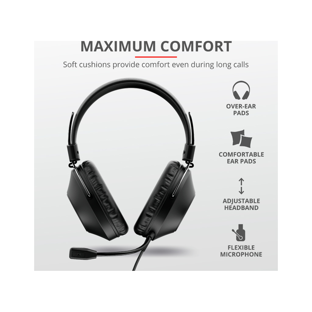 Навушники Trust Ozo Over-Ear USB Headset Black (24132) - зображення 7