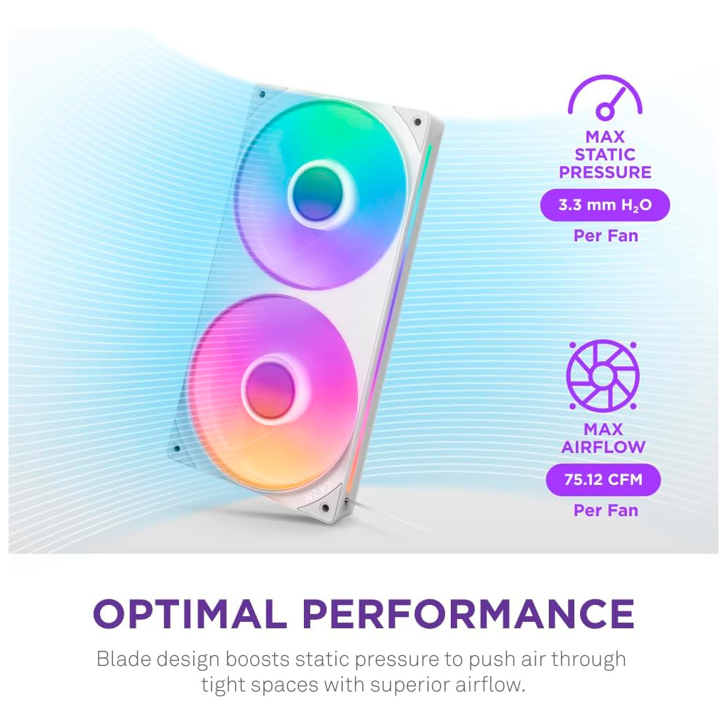 Кулер до корпусу NZXT F280 RGB Core Fan (Single Frame) - White (RF-U28HF-W1) - зображення 10