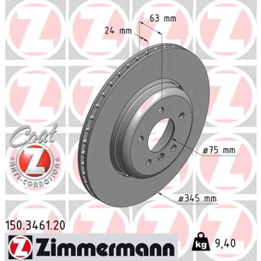 Гальмівний диск ZIMMERMANN 150.3461.20 - зображення 1
