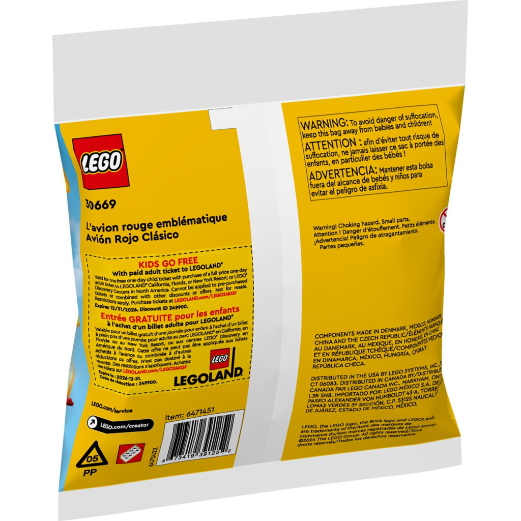 Конструктор LEGO Creator Культовий червоний літак (30669) - зображення 3