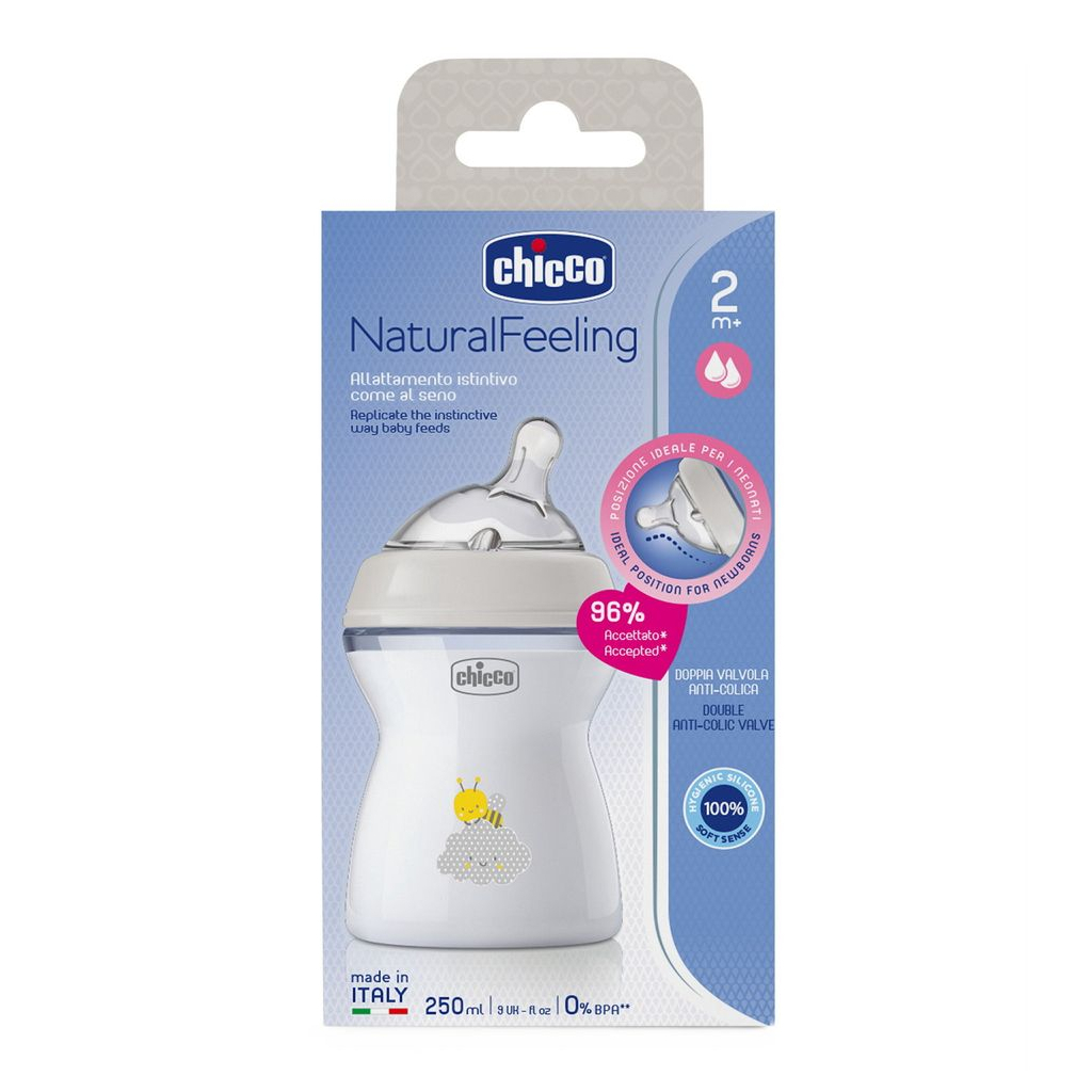 Пляшечка для годування Chicco Natural Feeling силікон середній потік 250мл бежовий (81323.30) - зображення 8