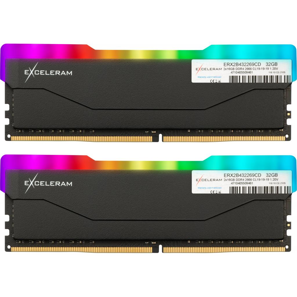Модуль пам'яті для комп'ютера DDR4 32GB (2x16GB) 2666 MHz RGB X2 Series Black eXceleram (ERX2B432269CD) - зображення 1