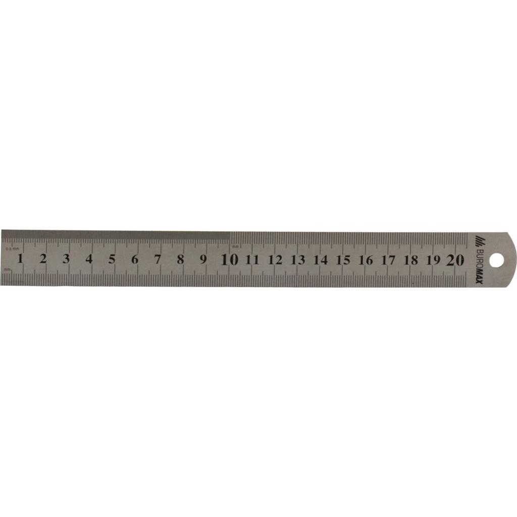 Лінійка Buromax 20см, steel (BM.5810-20) - зображення 1