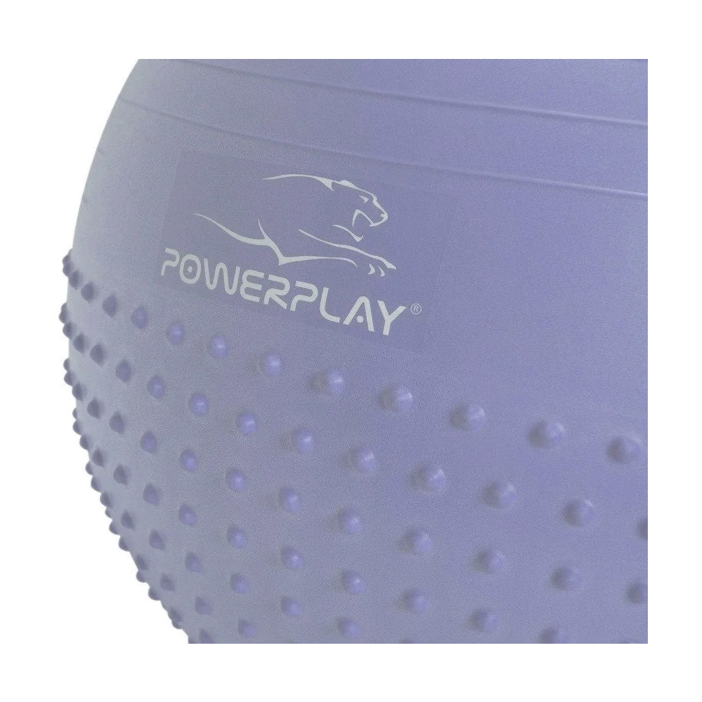 М'яч для фітнесу PowerPlay 4003 75см Блакитний + помпа (PP_4003_75_Sky_Blue) - зображення 2