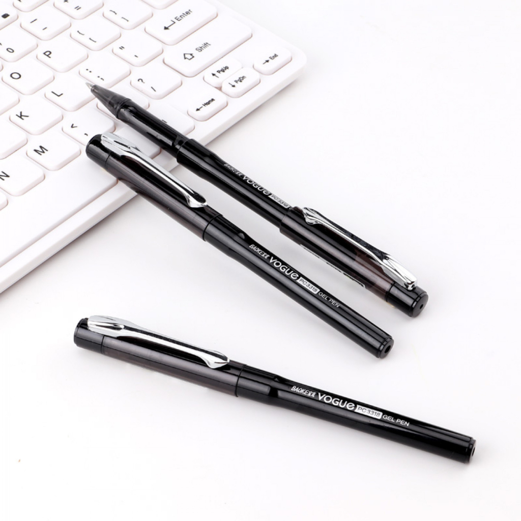 Ручка гелева Baoke Vogue 0.5 мм, чорна (PEN-BAO-PC3318-B) - изображение 3