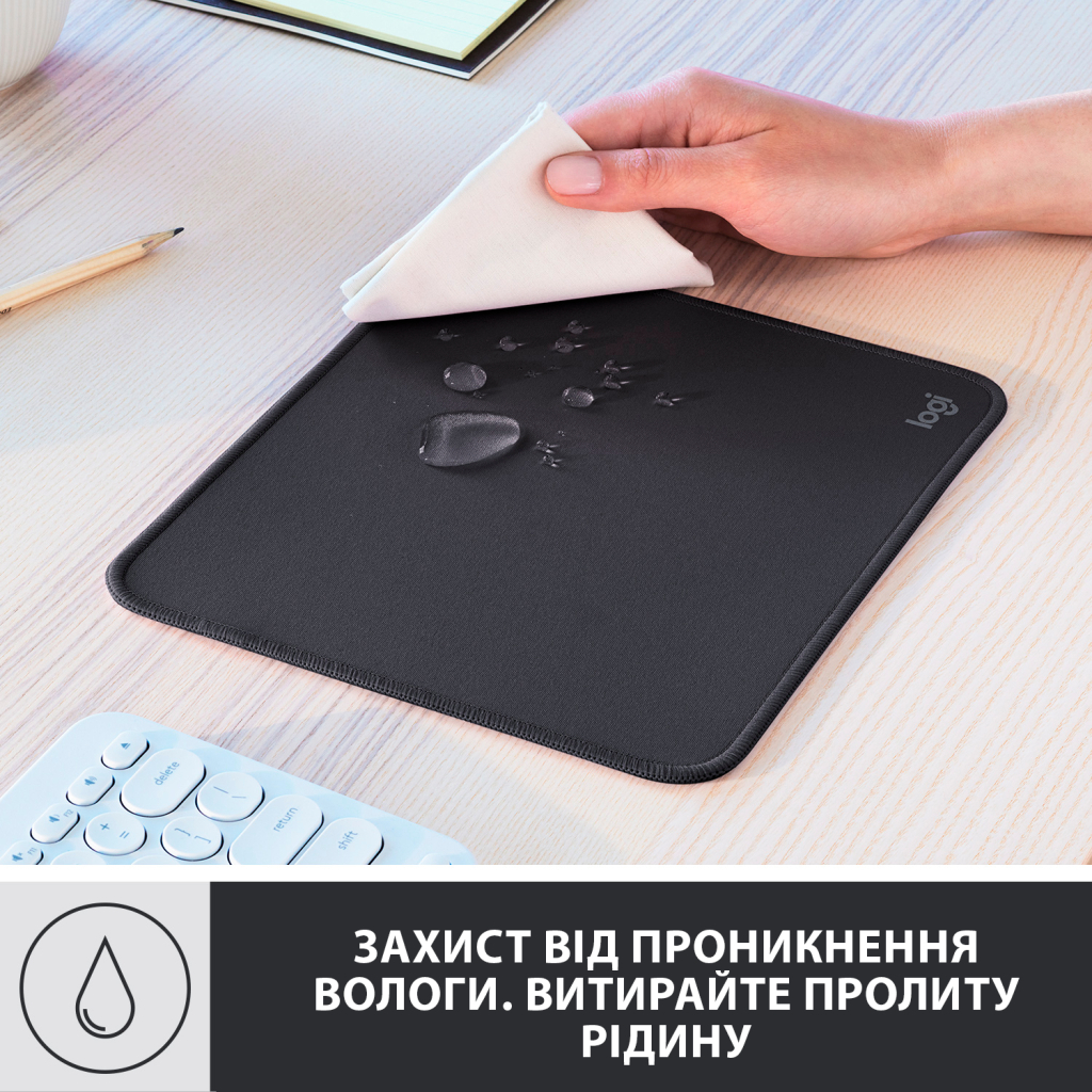 Килимок для мишки Logitech Mouse Pad Studio Series Graphite (956-000049) - зображення 3