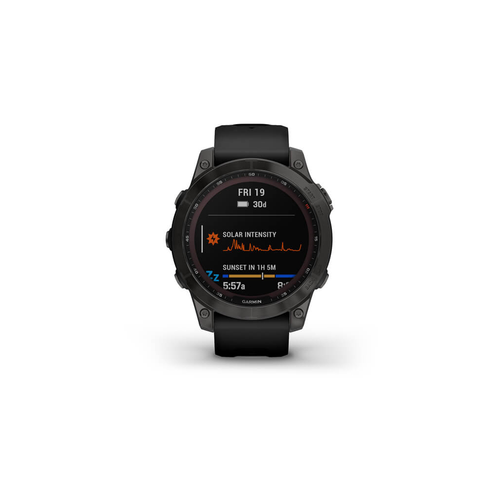 Смарт-годинник Garmin fenix 7 Sapph Solar, Carbon Gray DLC Ti w/ Black Band, GPS (010-02540-21) - зображення 2