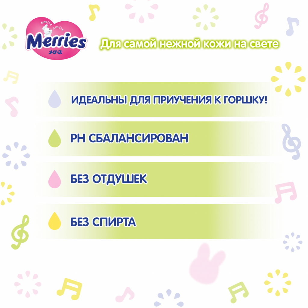 Дитячі вологі серветки Merries Flushable запасний блок 64 шт (4901301239983) - зображення 6