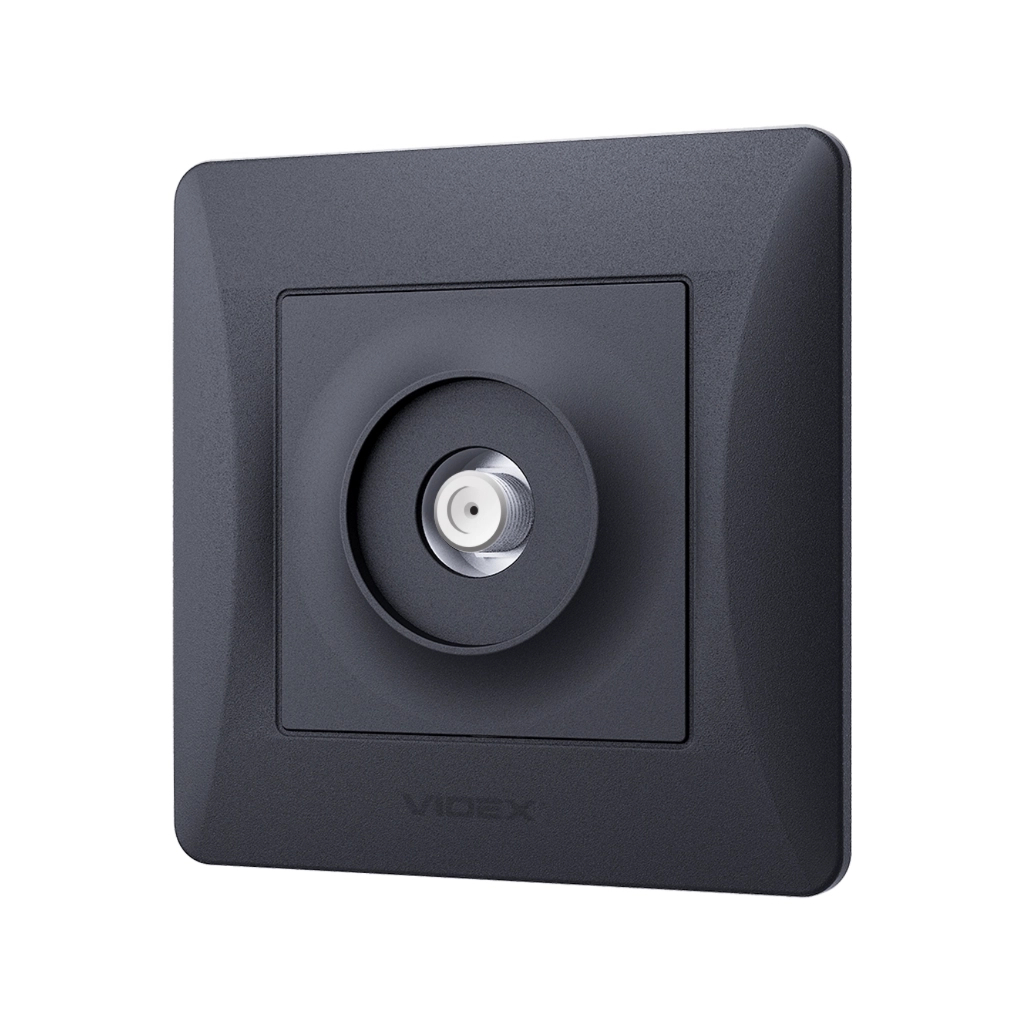 ТВ розетка Videx \BINERA SAT одинарна супутникова чорний (VF-BNSK1SATE-BG) - зображення 1