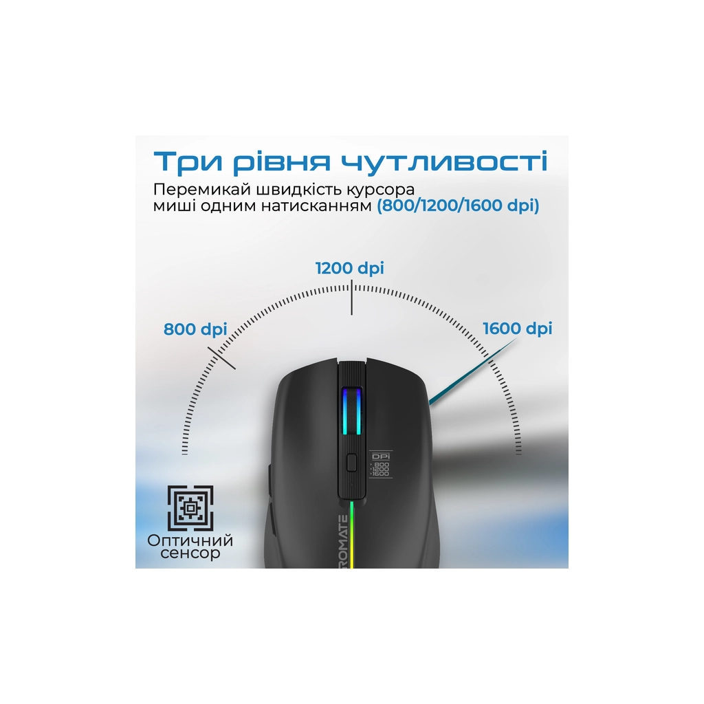 Мишка Promate Kitt Wireless Black (kitt.black) - зображення 3