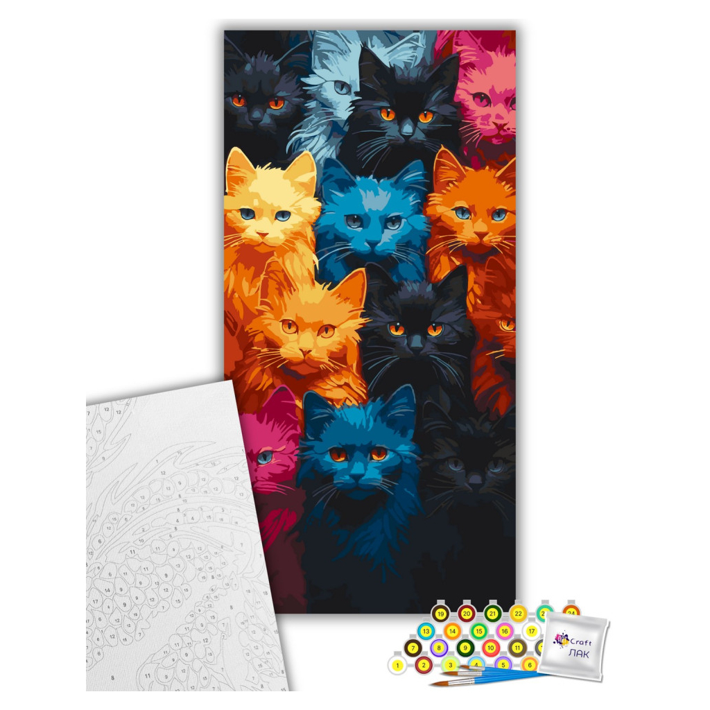 Картина по номерам ArtCraft Котяча палітра 40х80 см (11524-AC) - зображення 2