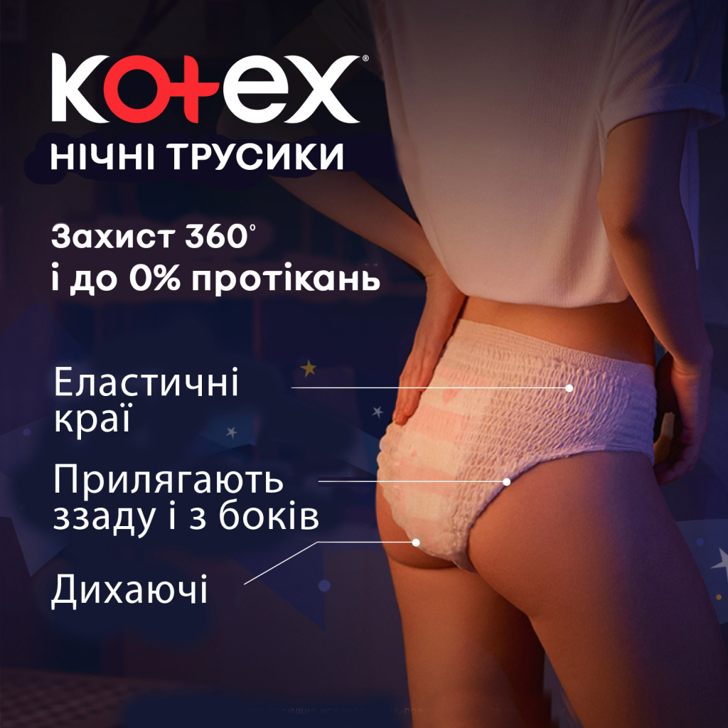 Гігієнічні прокладки Kotex Нічні трусики 2 шт. (8691900173820) - зображення 3