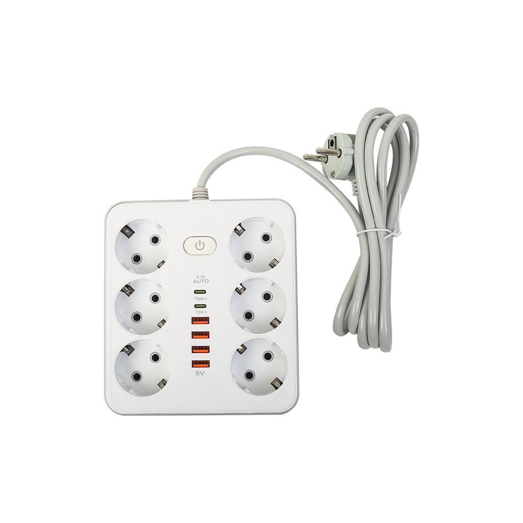 Мережевий фільтр живлення XoKo XK-SP-6-4-2-WH - зображення 1