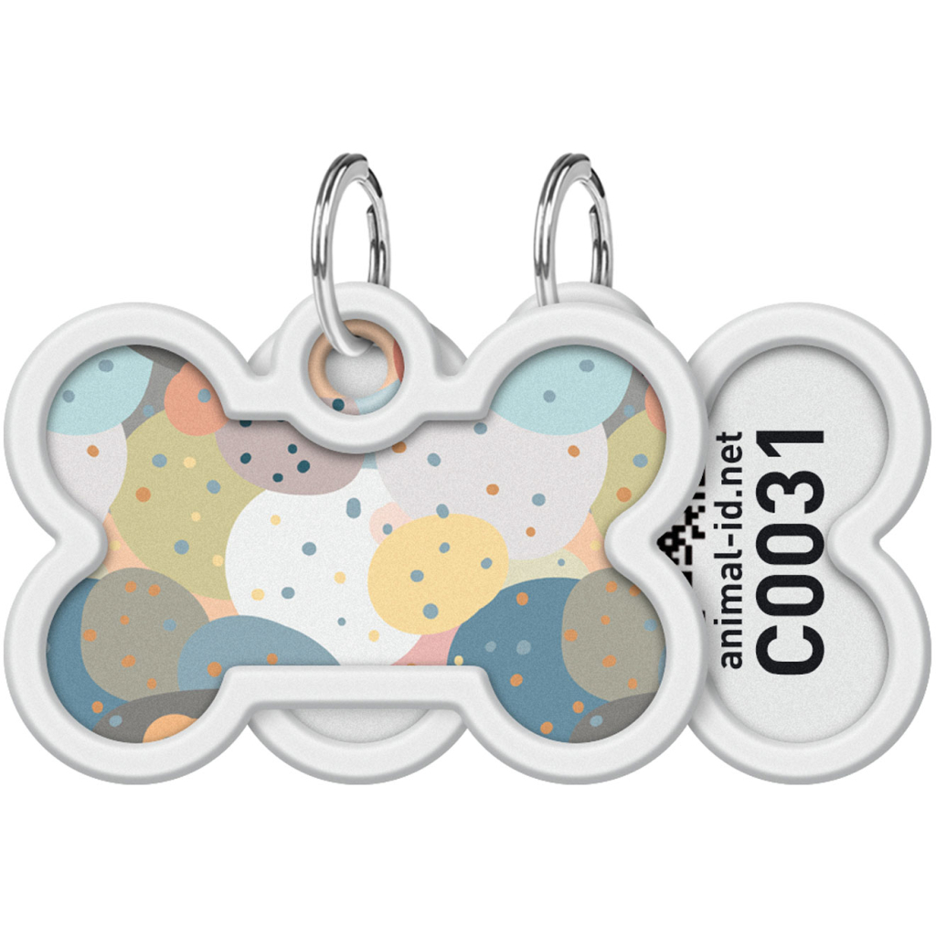 Адресник для тварин WAUDOG Smart ID з QR паспортом "Абстракція", кістка 40х28 мм (0640-0219) - изображение 1