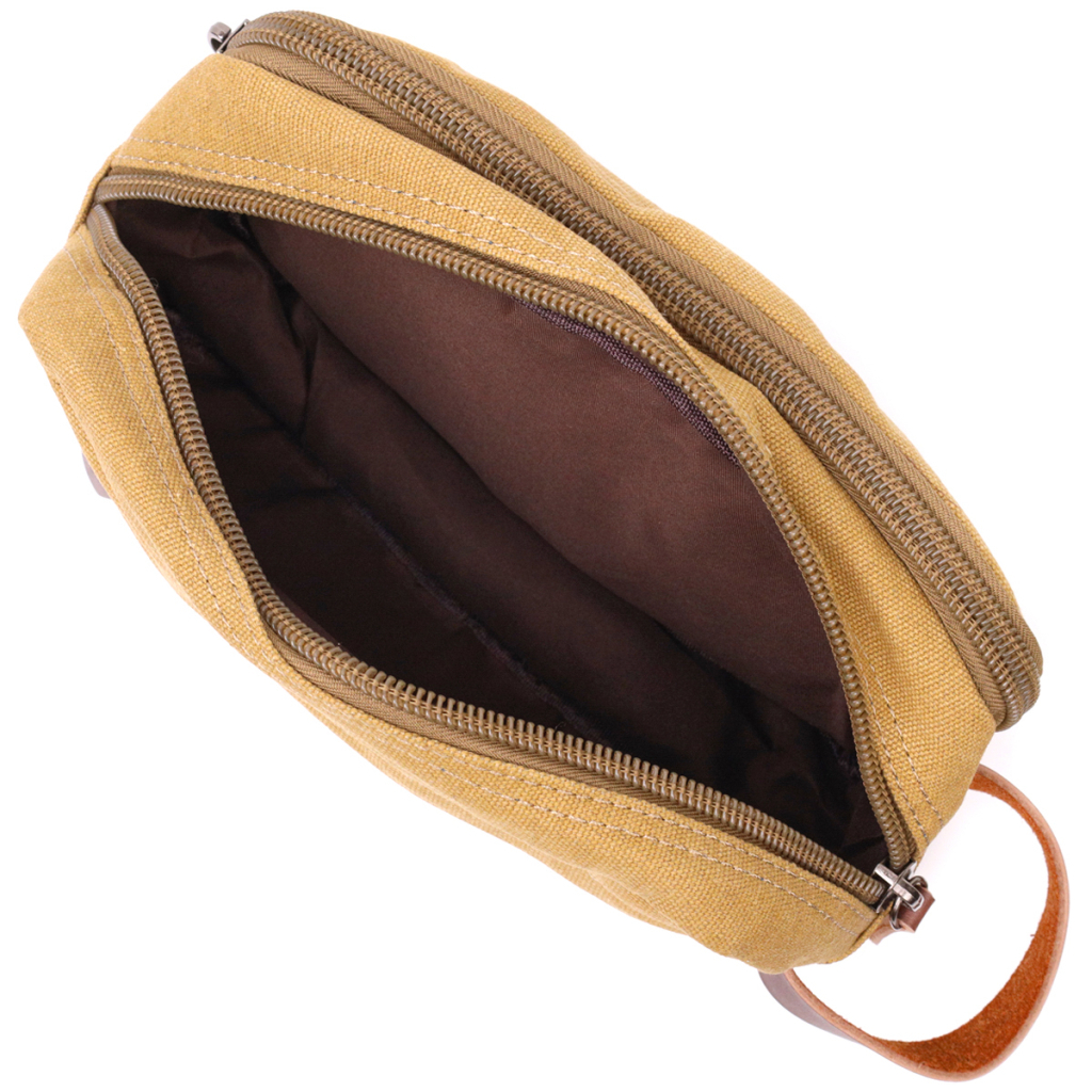 Сумка Vintage На два відділення з текстилю Пісочна (22232) - зображення 6