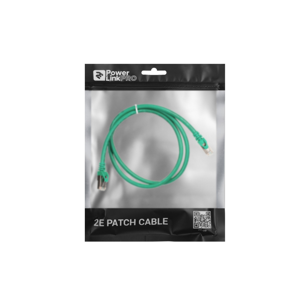 Патч-корд 1м S/FTP Cat 6 CU PVC 26AWG 7/0.16 green 2E (2E-PC6SFTPCOP-100GRN) - зображення 3