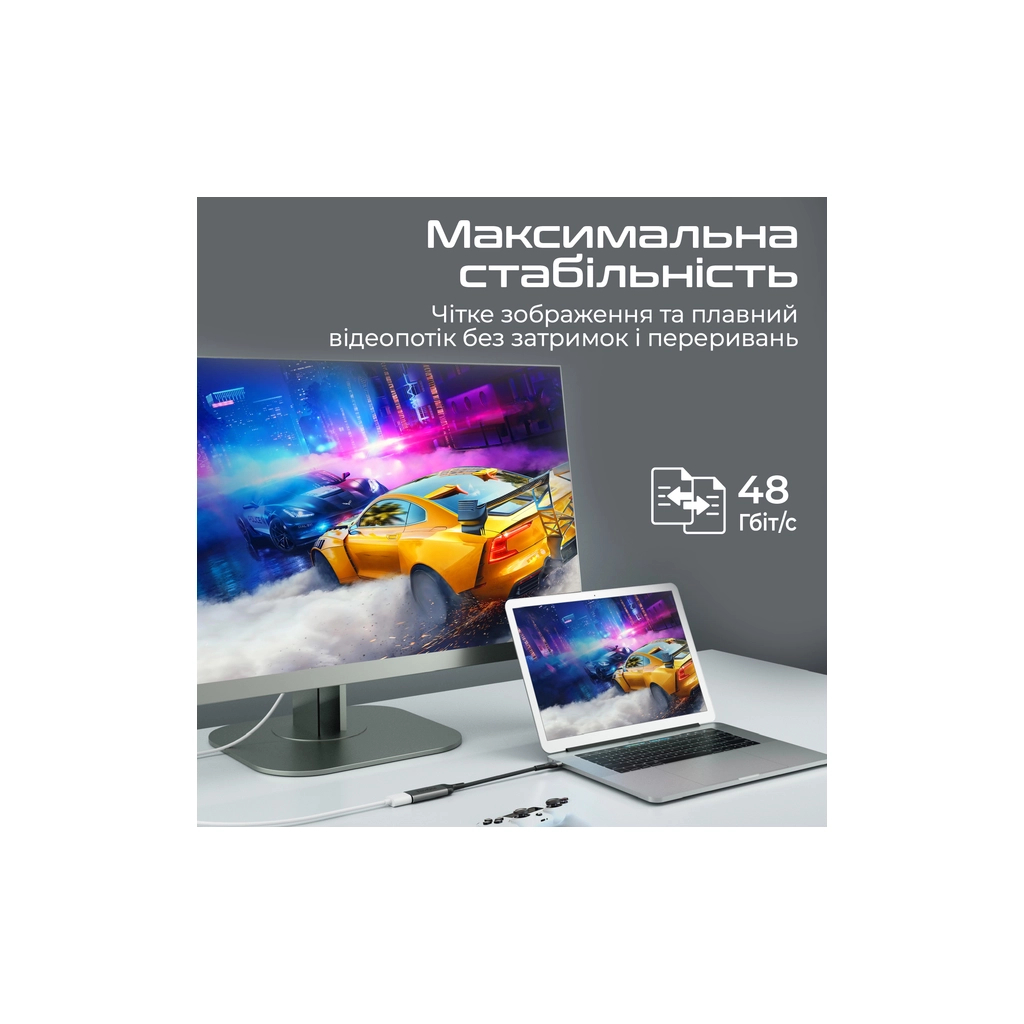 Адаптер USB-C to HDMI medialink-8k.grey Promate (medialink-8k.grey) - зображення 4