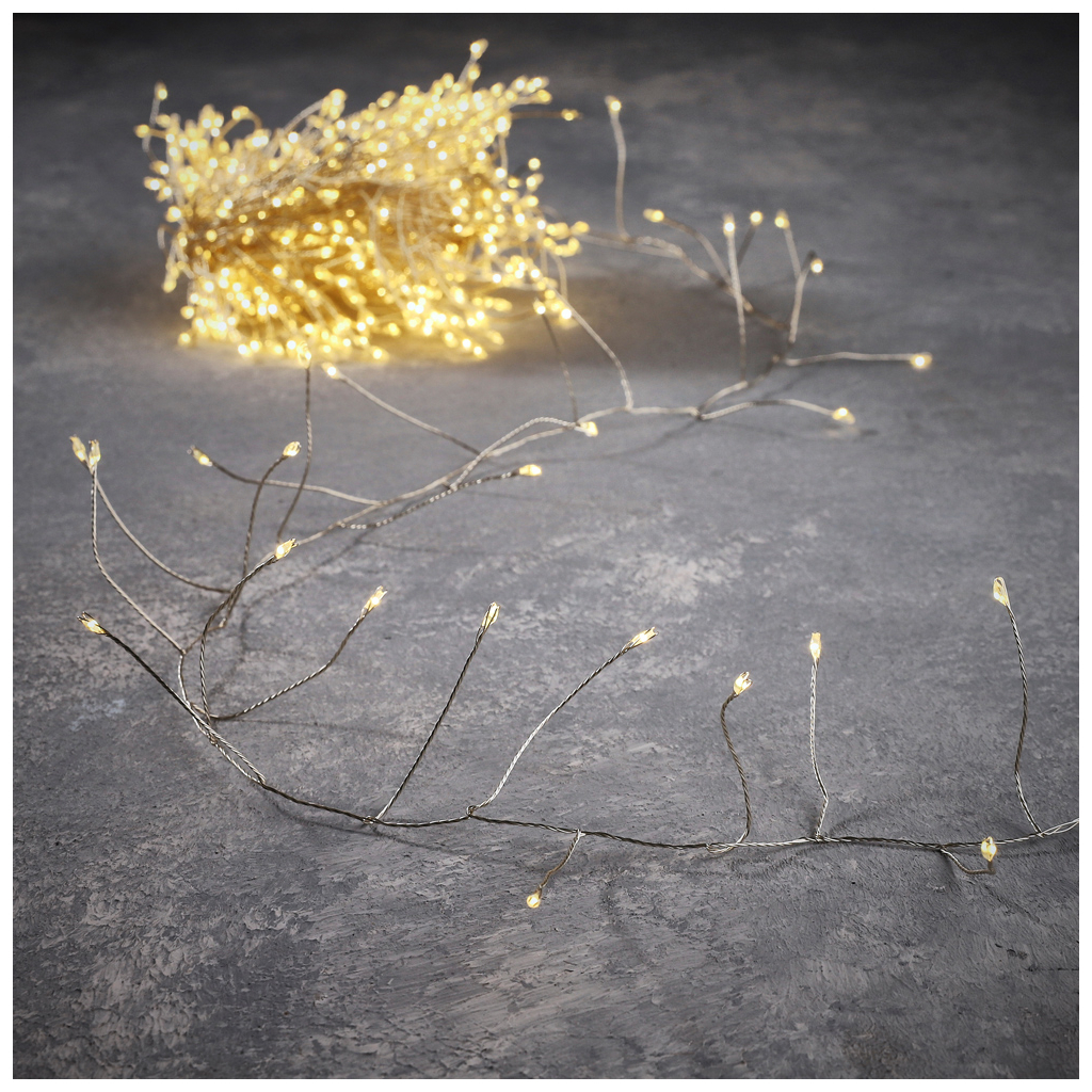 Гірлянда Luca Lighting кластер, срібна струна, 20 м, теплий білий (8718861852684) - зображення 1