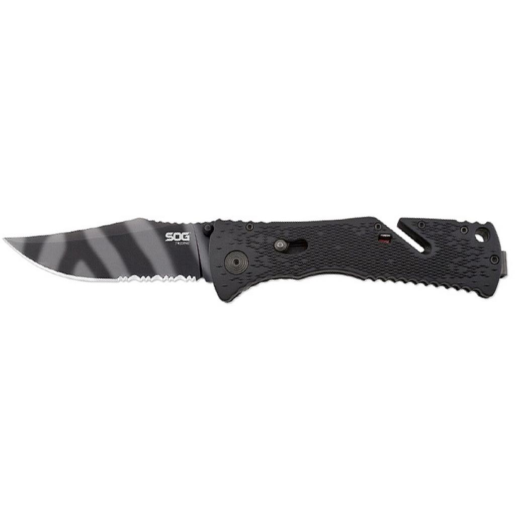 Ніж SOG Trident Black Blade Serrated (TF3-BX) - изображение 1