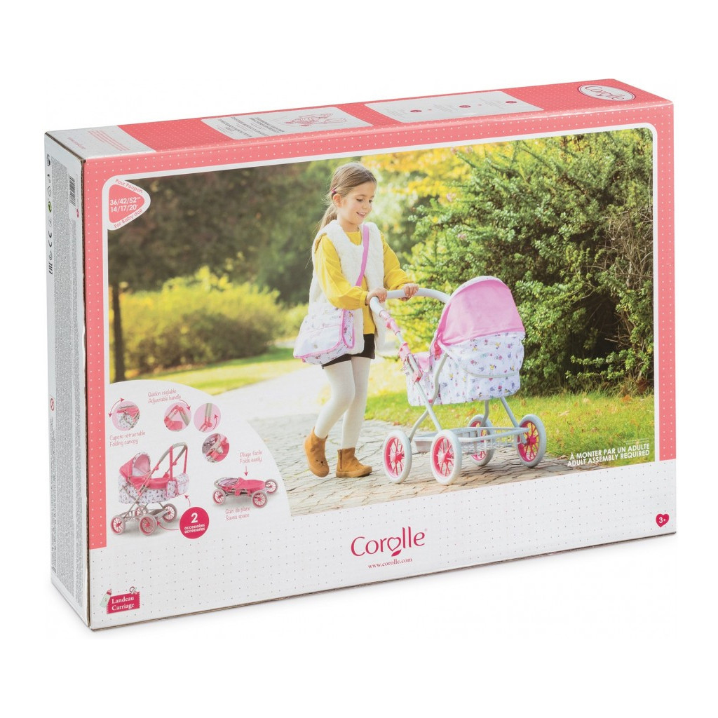 Коляска для ляльок Corolle складна з корзиною та сумкою для аксесуарів (9000140460) - зображення 12