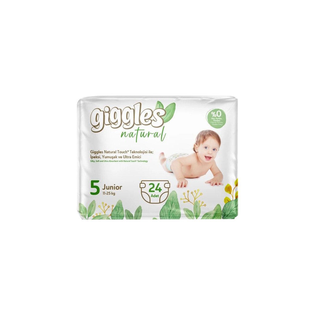 Підгузки Giggles Natural 5 Junior 11-25 кг 24 шт (8680131206414) - зображення 1