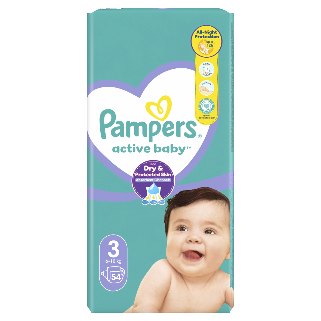 Підгузки Pampers Active Baby Розмір 3 (6-10 кг) 54 шт (8001090948977) - зображення 2