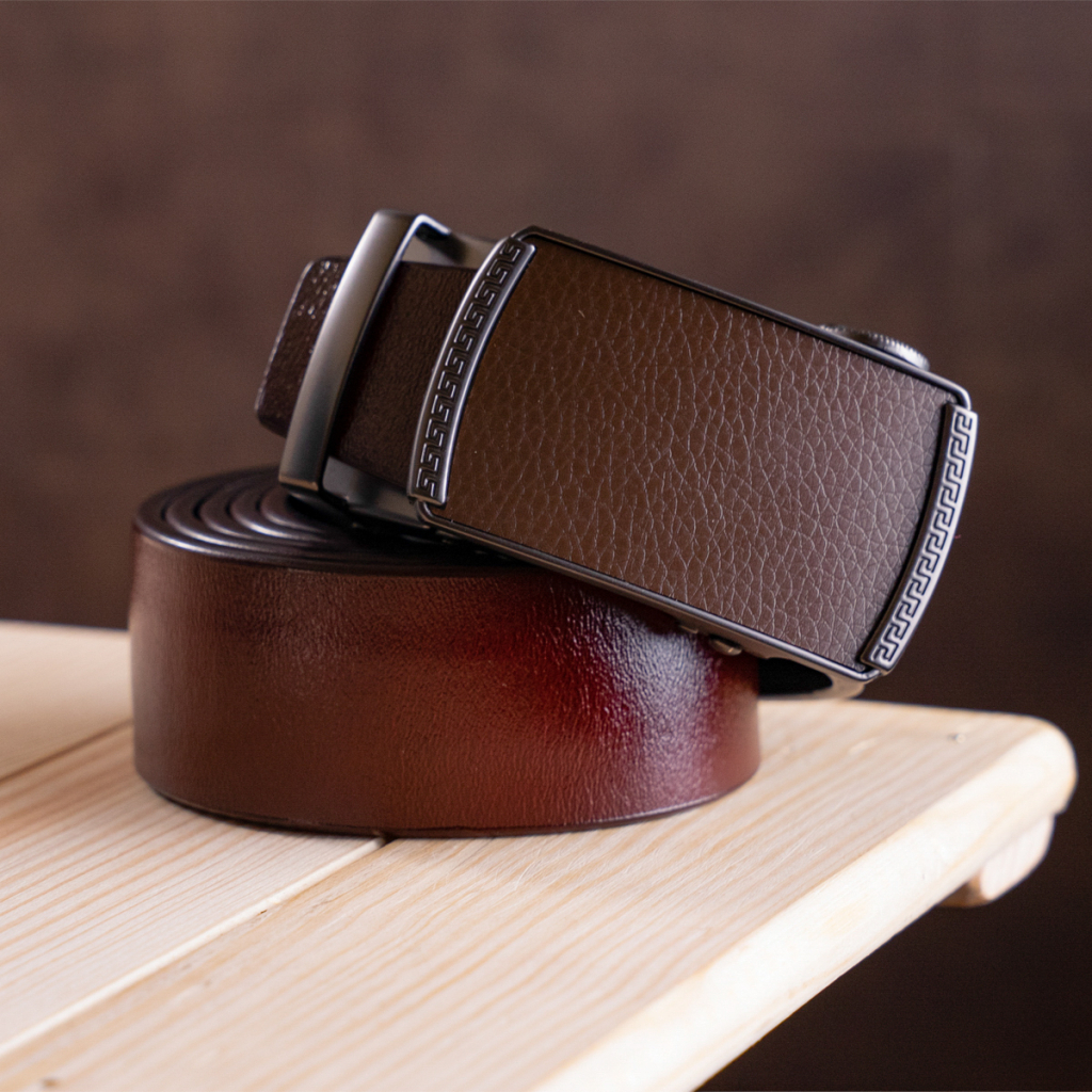 Ремінь Vintage Чоловічий з пряжкою-автомат Коричневий (20339) - зображення 6