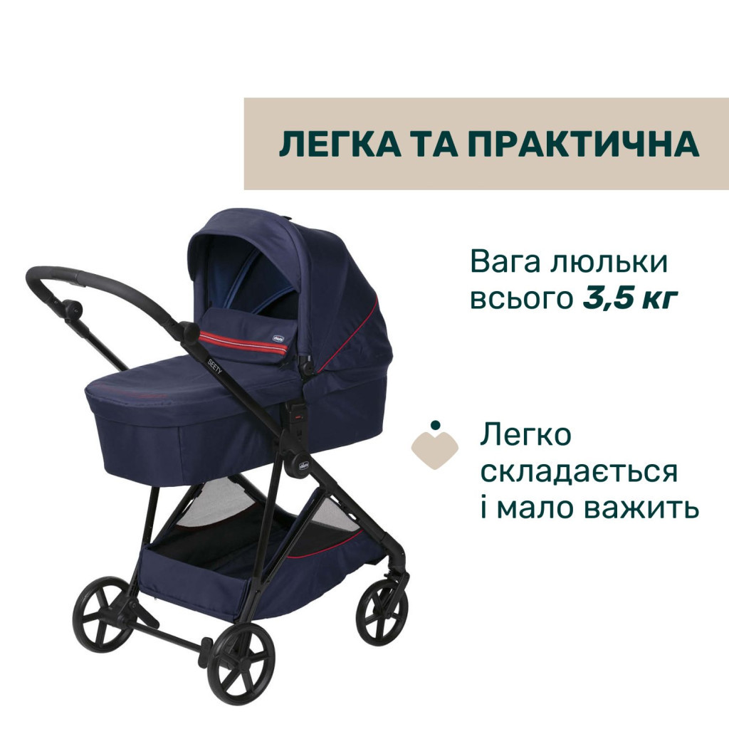 Коляска Chicco 2 в 1 Seety синя (2900990870639) (87097.79.01) - зображення 2