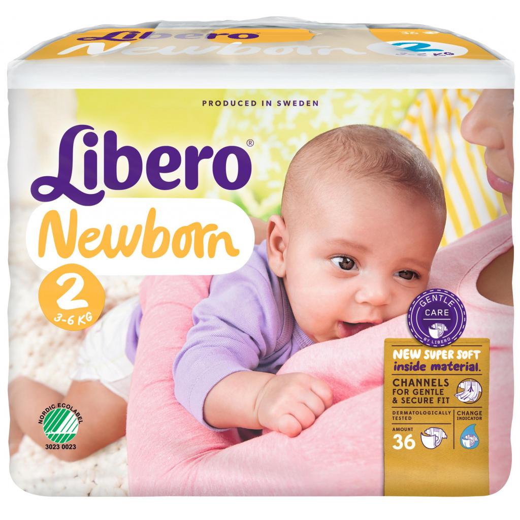 Підгузки Libero Newborn 2 (3-6кг) 36 шт (7322540694635) - зображення 1