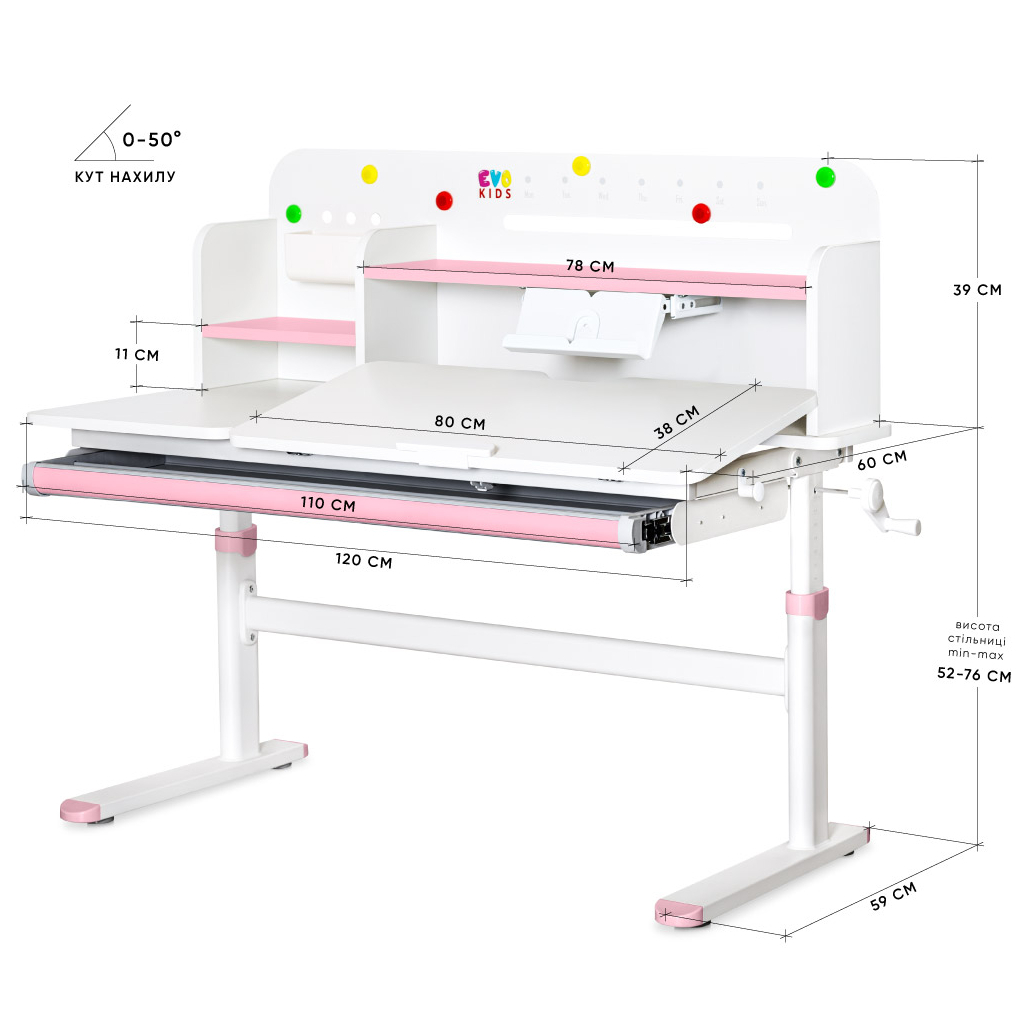 Парта Evo-kids Pink (TH-360 WG/PN) - зображення 3