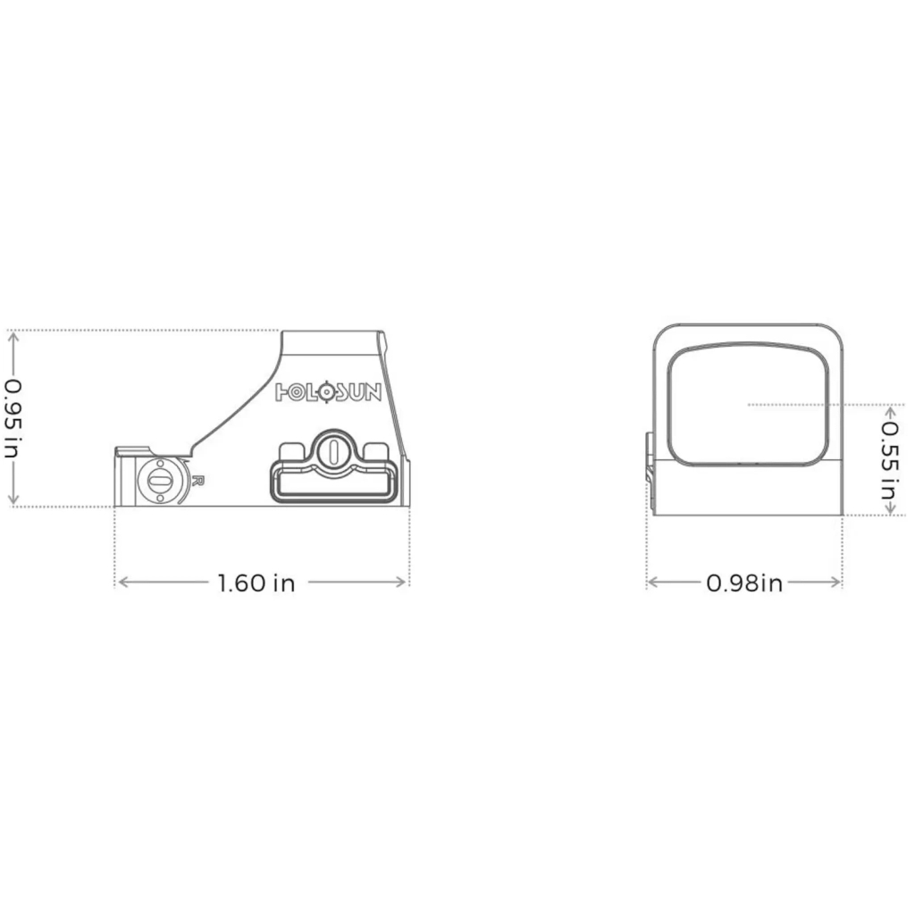 Коліматорний приціл Holosun HS507K X2 точка 2 MOA + коло 32 МОА (HS507K X2) - зображення 8
