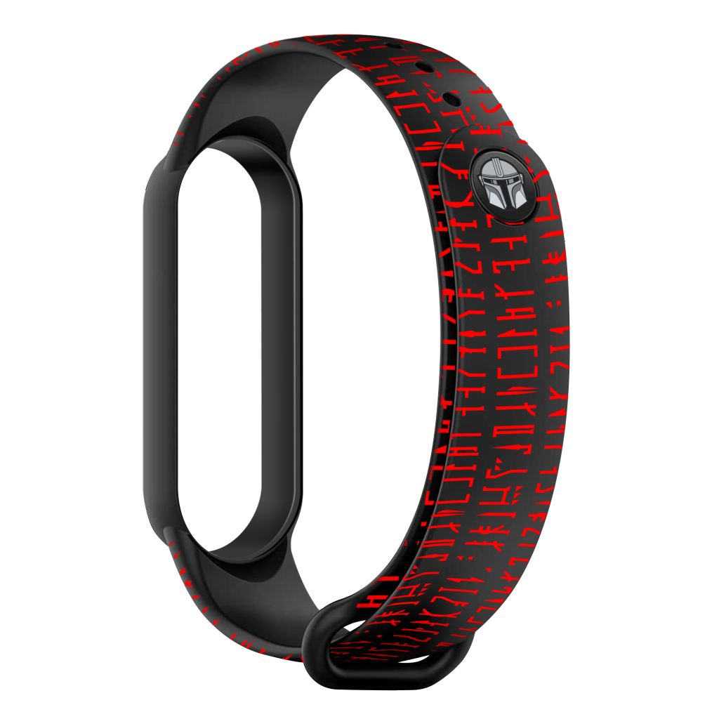 Ремінець до фітнес браслета Armorstandart This is the Way для Xiaomi Mi Band 7/6/5 Dark Lord Black (ARM59254) - зображення 1