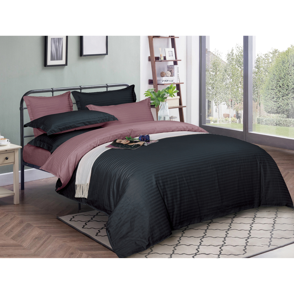 Постільна білизна MirSon Satin Stripe 30-0021 + 30-0008 Dorimel 160х220 Сімейний (2200005267929) - зображення 1