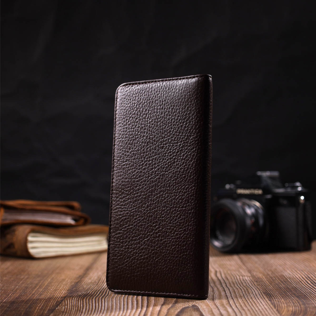 Гаманець Bond Accessories З натуральної зернистої шкіри Коричневий (22052) - зображення 10