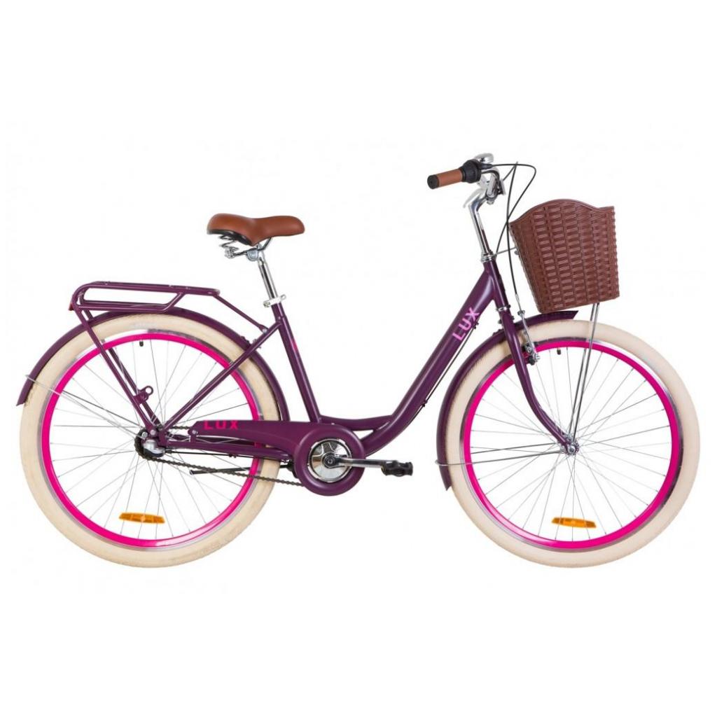 Велосипед Дорожник 26" LUX PH рама-17" 2019 сливовий, багажник + кошик (OPS-D-26-065) - зображення 1