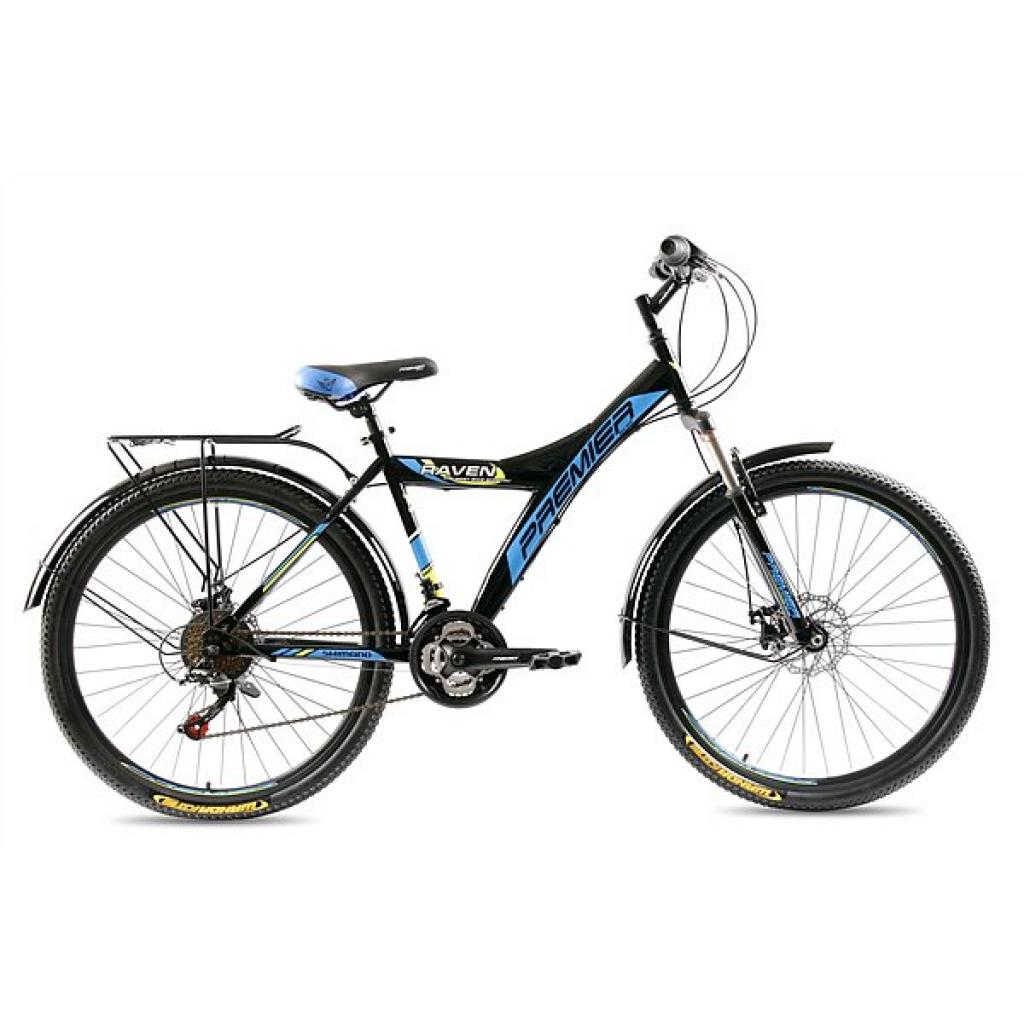 Велосипед Premier Raven Disc 17" чорний з блакитним-помаранчевим (14302) - изображение 1