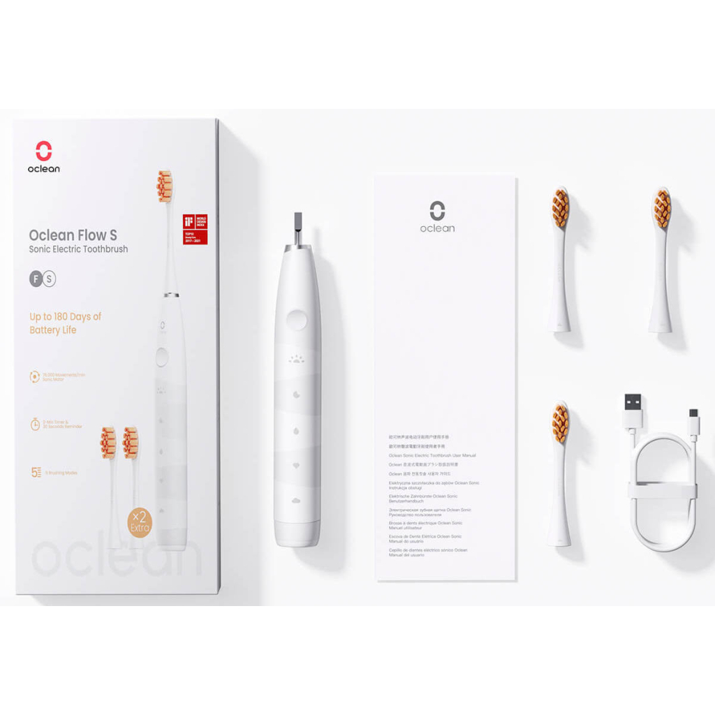 Електрична зубна щітка Oclean Flow S Sonic Electric Toothbrush White (6970810552959) - зображення 4