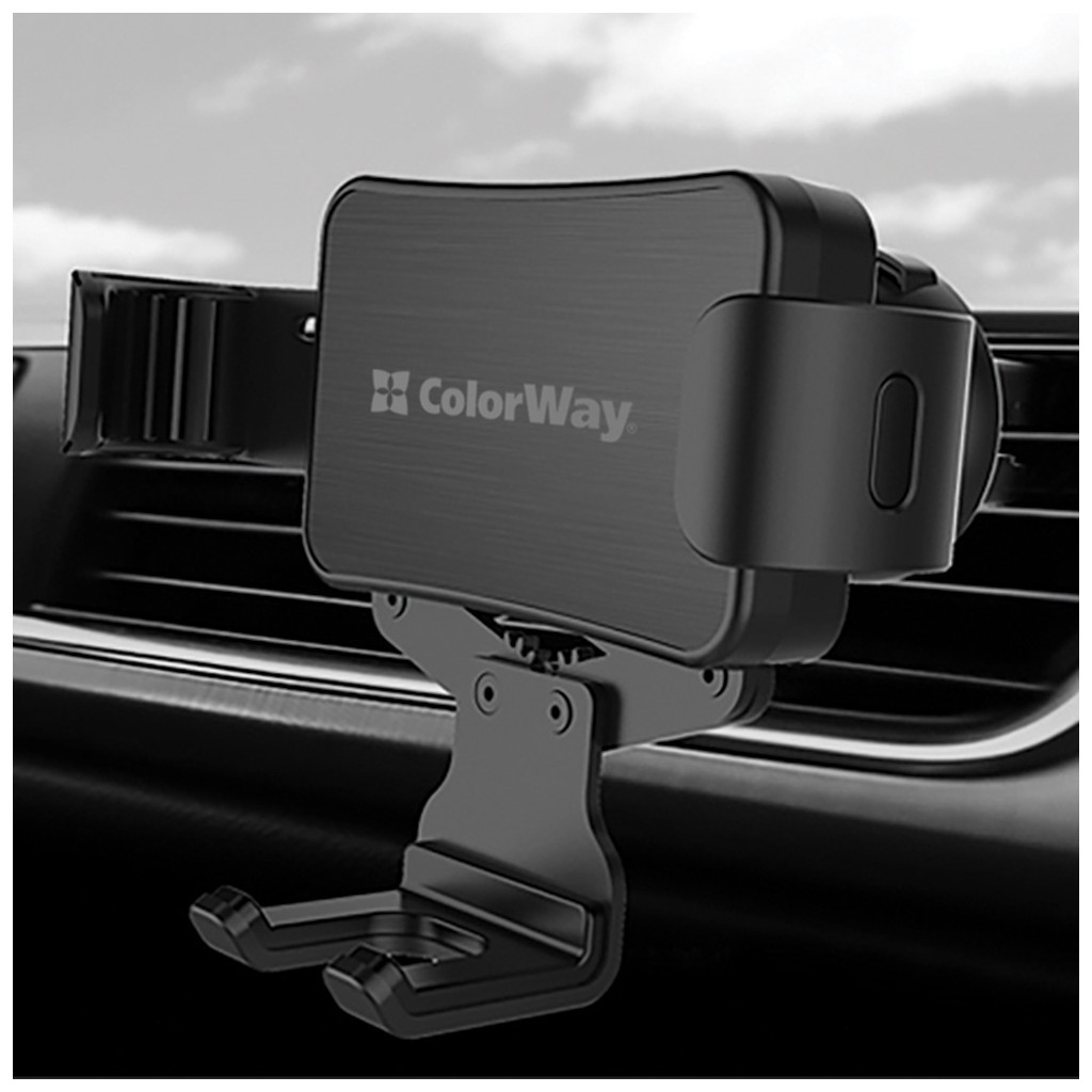 Універсальний автотримач ColorWay Metallic Gravity Holder-2 Black (CW-CHG02-BK) - зображення 5