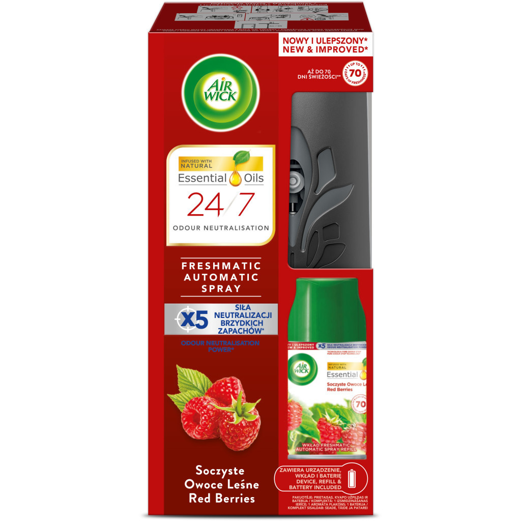 Освіжувач повітря Air Wick Автоматичний зі змінним балоном Лісові ягоди 250 мл (5908252010103) - зображення 1