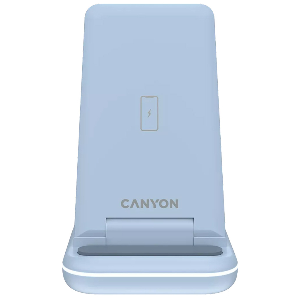 Зарядний пристрій Canyon WS-304 Foldable 3in1 Wireless charger Blue (CNS-WCS304BL) - зображення 2