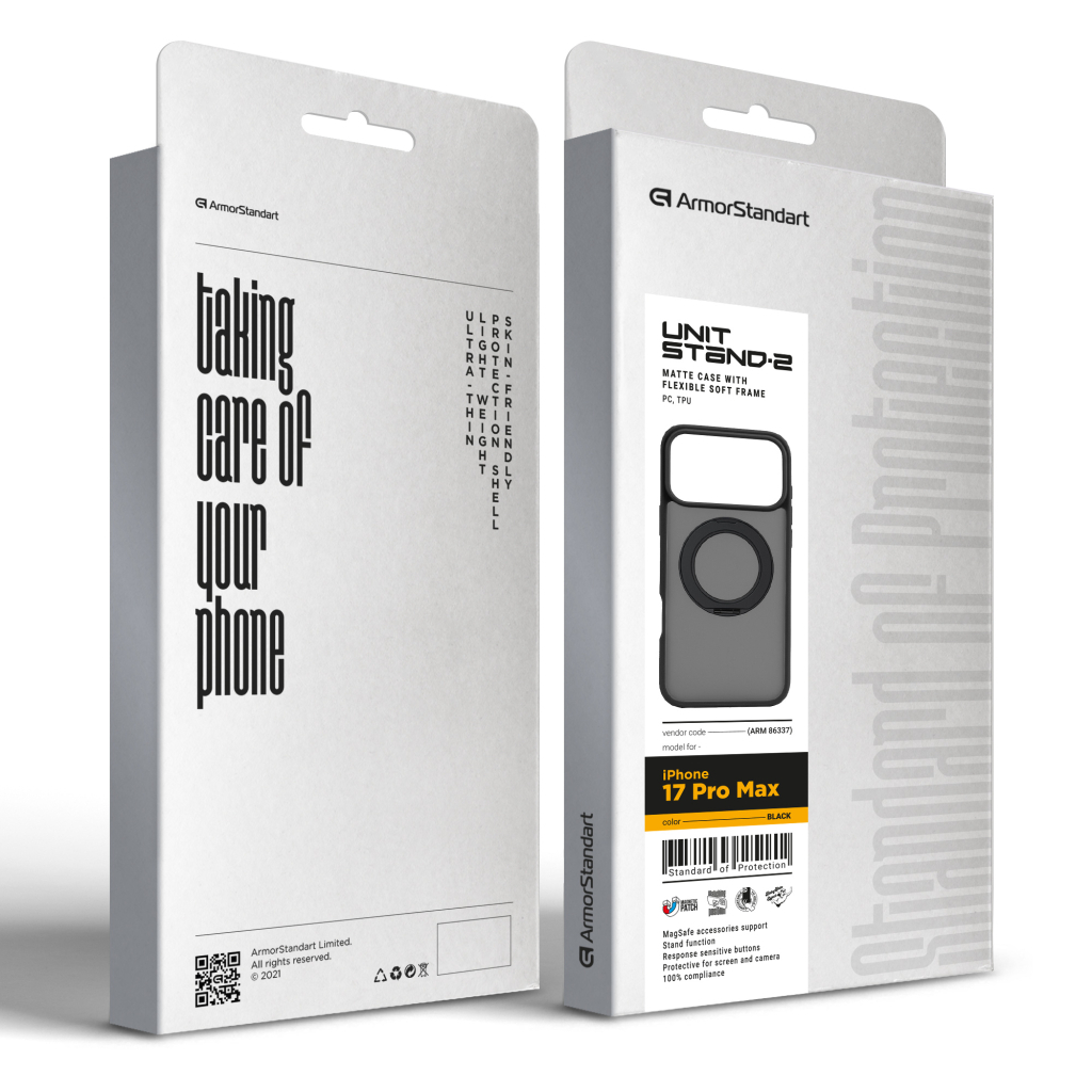 Чохол до мобільного телефона Armorstandart Unit Stand2 Apple iPhone 17 Pro Max Black (ARM86337) - зображення 3
